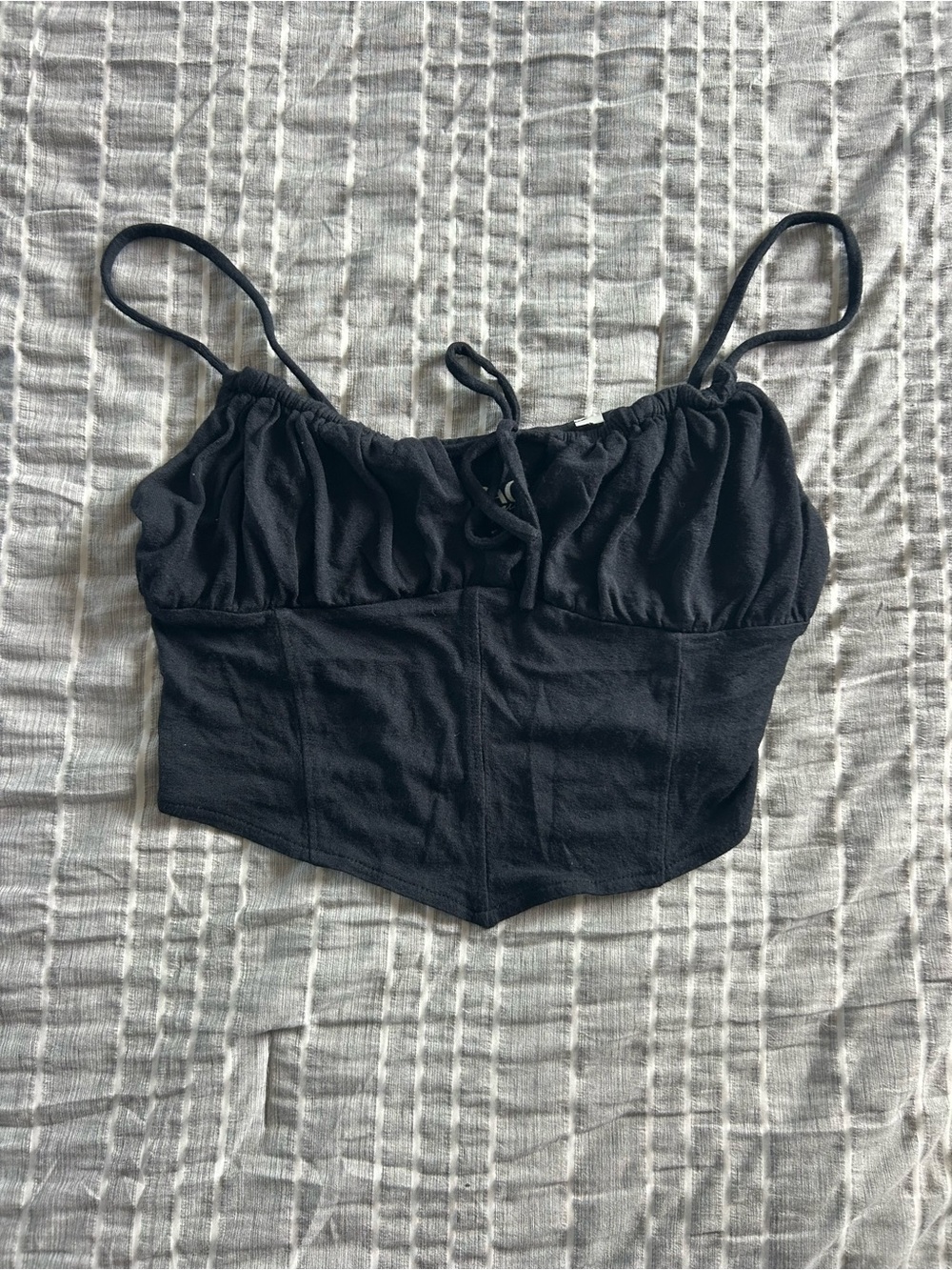 Black Spaghetti-Strap Crop Top - Women